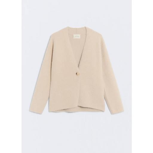 Chaqueta punto efecto pelo blazer beige Alpine