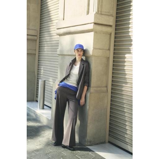 Blazer oversize raya diplomática marrón [1]