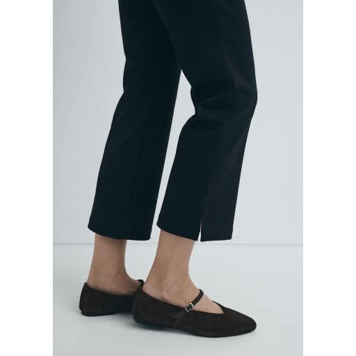 Pantalón largo punto cinturilla elástica negro Capri [2]