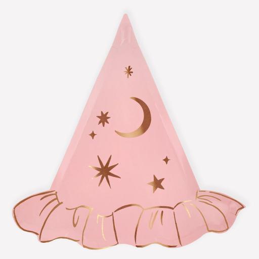 Platos de sombrero bruja rosa [1]