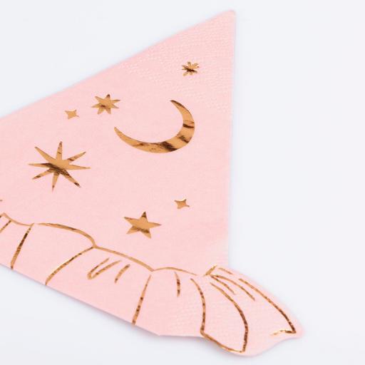 Servilletas sombrero de bruja rosa [0]