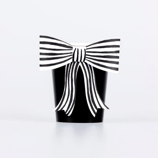 Vasos con lazo a rayas blanco y negro [0]