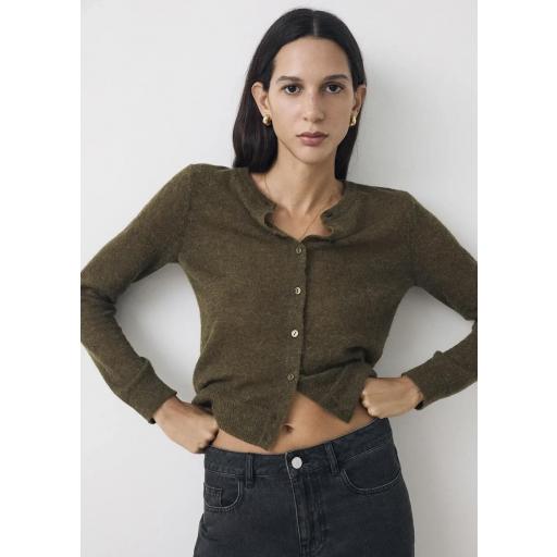 Cardigan verde pañuelo lana alpaca skin set [0]
