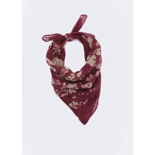 Pañuelo lana burgundy estampado flores [0]