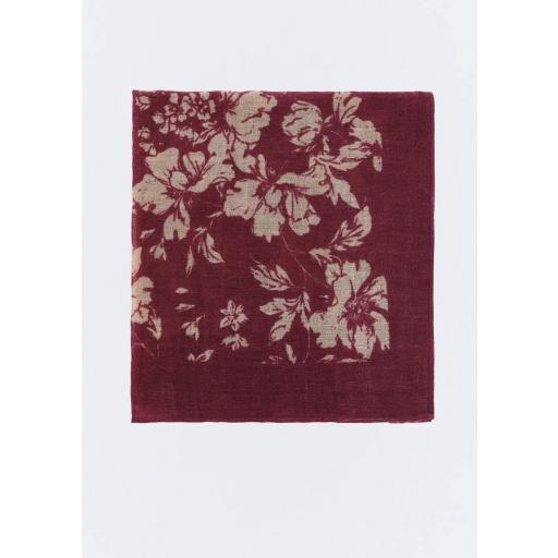 Pañuelo lana burgundy estampado flores [1]