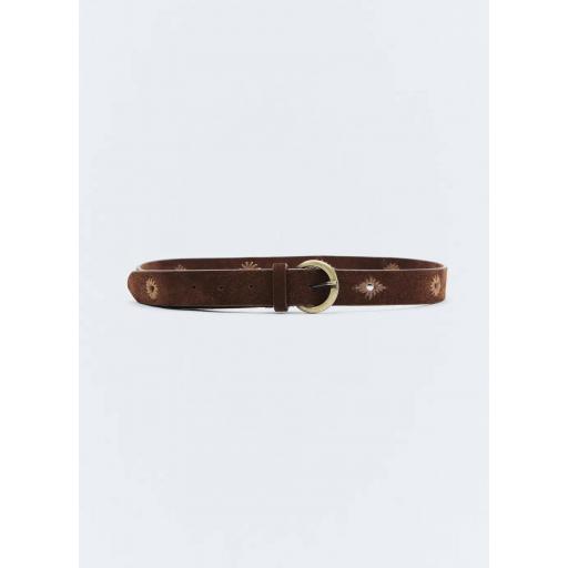 Cinturón serraje chocolate Boho [0]