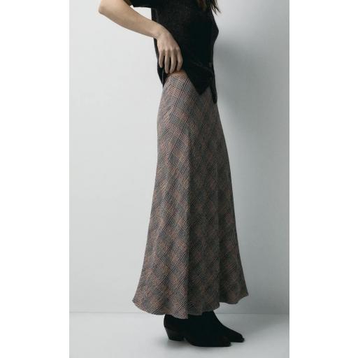 Falda larga Ness corte bies cuadros [1]