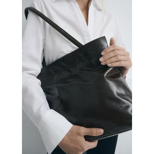 Bolso shopper piel brillo imán Le Marais dark green [1]