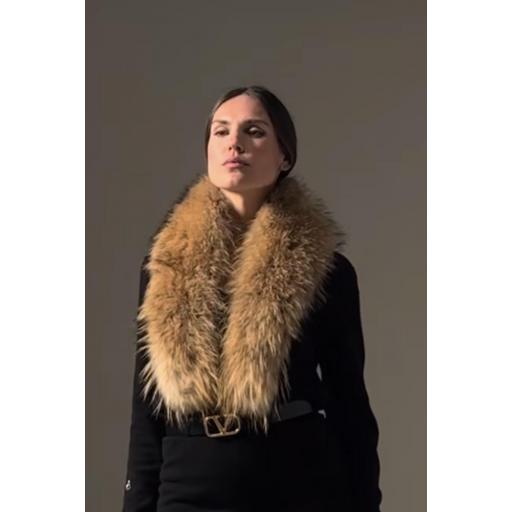 Maxi cuello piel natural