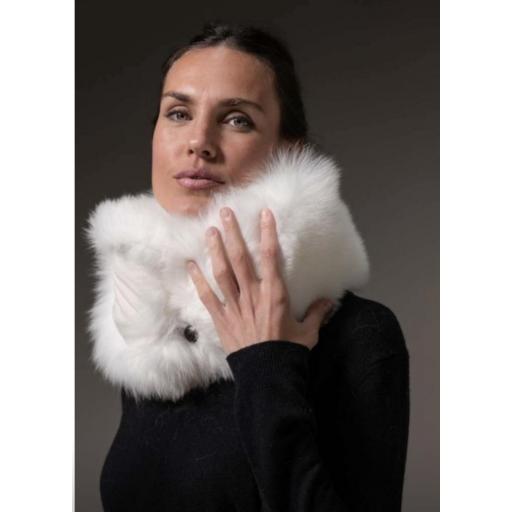 Cuello zorro reversible blanco