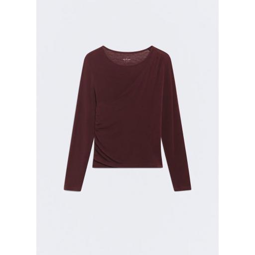 Camiseta manga larga asimétrica Daphne burdeos [0]