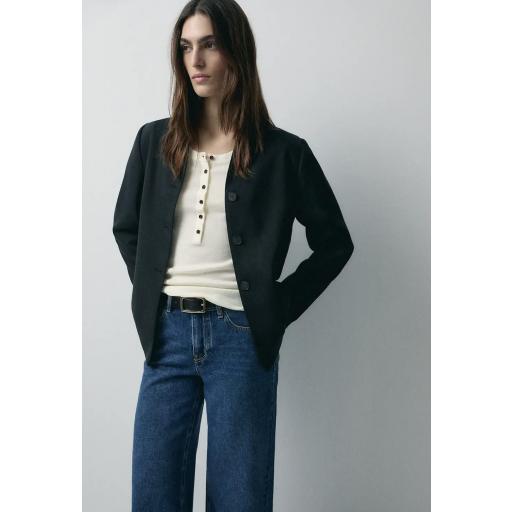 Blazer fluido lana viscosa marengo