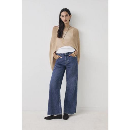 Pantalón tiro bajo anchos Cooper azul [1]