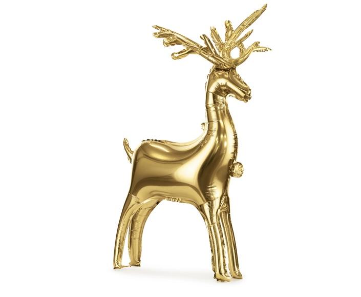 Globo de aluminio de pie Reno, 124 x 80 cm, dorado