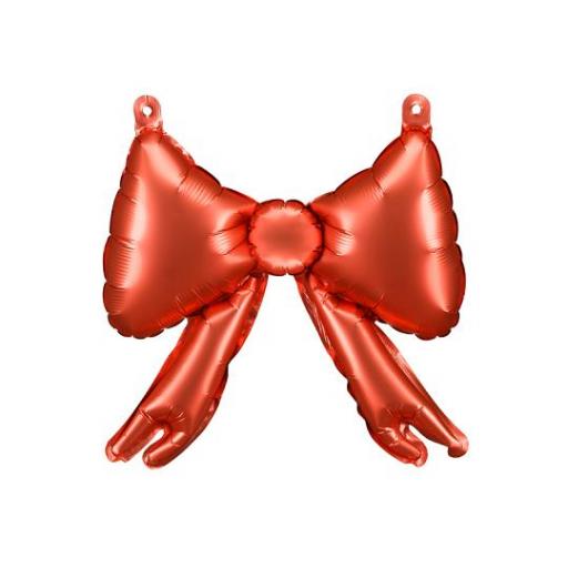 Globos de aluminio lazos, 25,5 x 25 cm, color rojo