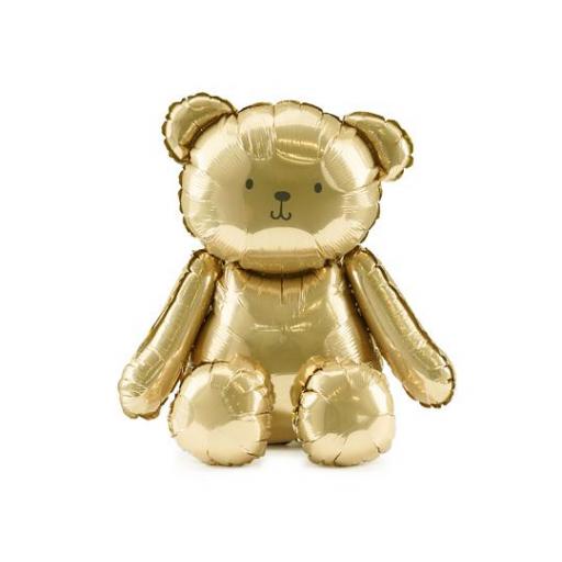 Globo de aluminio Oso, 43x53 cm, dorado