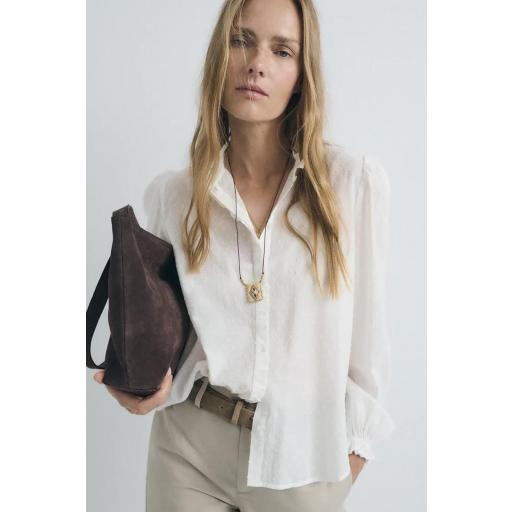 Camisa volantes blanca Emiliana