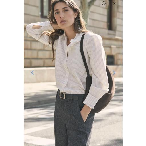 Camisa rayas popelín algodón burdeos Elisabeth [0]