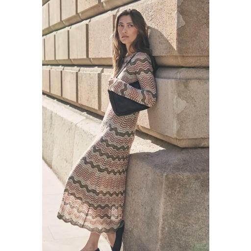 Vestido ondas tones marrones Wonder [0]