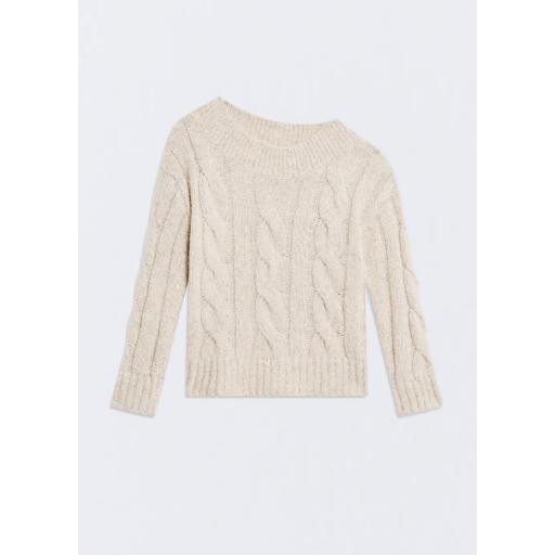 Jersey beige lana cuello redondo Bristol [1]