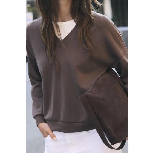 Bolso bandolera piel Cecile marrón chocolate [3]