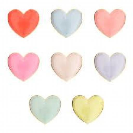 Platos corazones pequeños varios colores