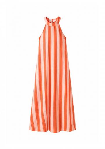 Vestido halter rayas naranja