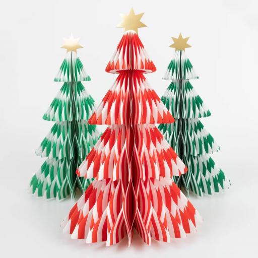 Decoración árboles de papel rayado nido de abeja [3]