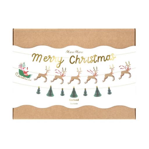 Guirnaldas de Papá Noel, renos y trineo [0]