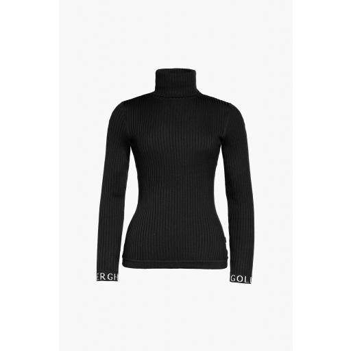 Jersey de punto canalé negro [1]
