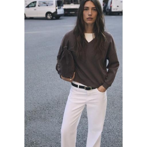 Sudadera tacto suave mocca 