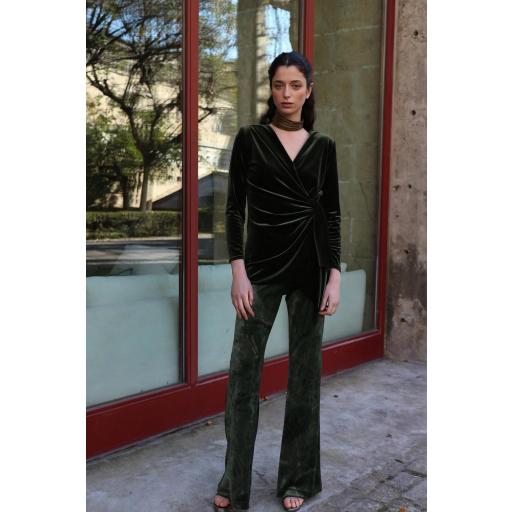 Top cruzado terciopelo verde Siena [0]