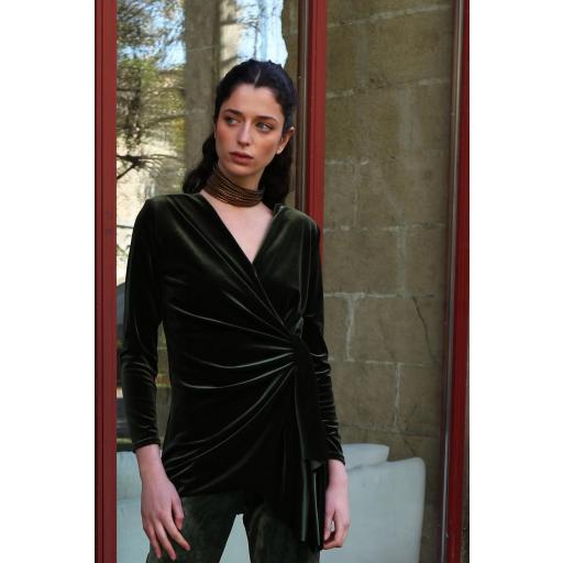 Top cruzado terciopelo verde Siena [1]