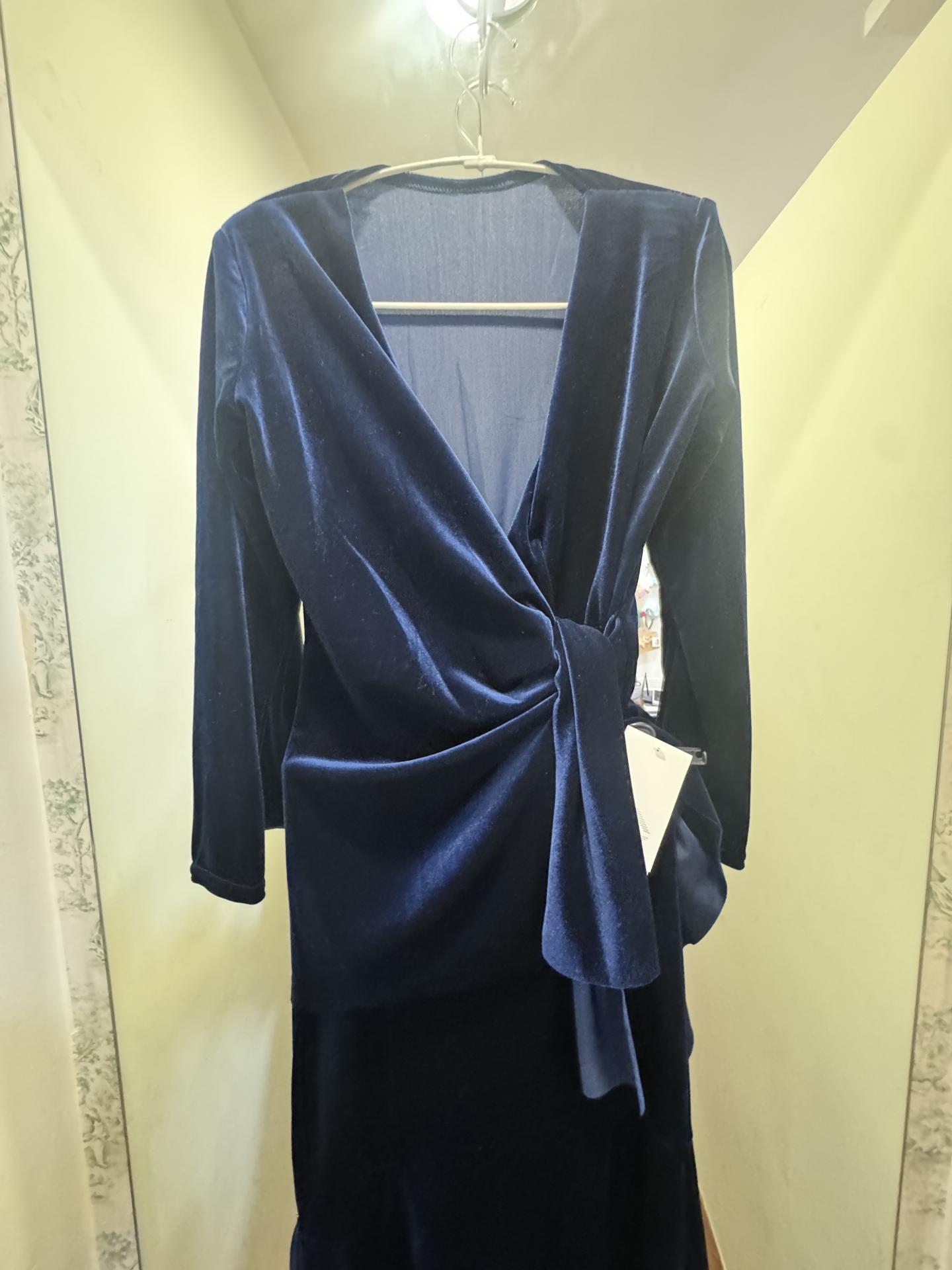 Top cruzado terciopelo azul noche Siena