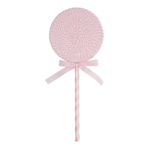 Piruleta rosa y blanca grande