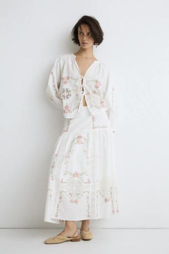 Blusa algodón bordada blanco Teresinha [1]