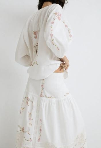 Blusa algodón bordada blanco Teresinha [2]