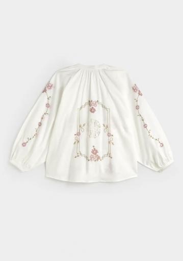 Blusa algodón bordada blanco Teresinha [4]