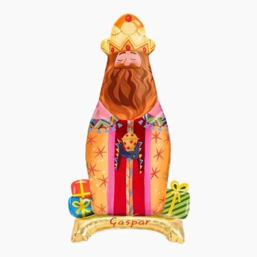 Globo con Base Foil Rey Mago Gaspar - Noche de Reyes (Sin Helio)