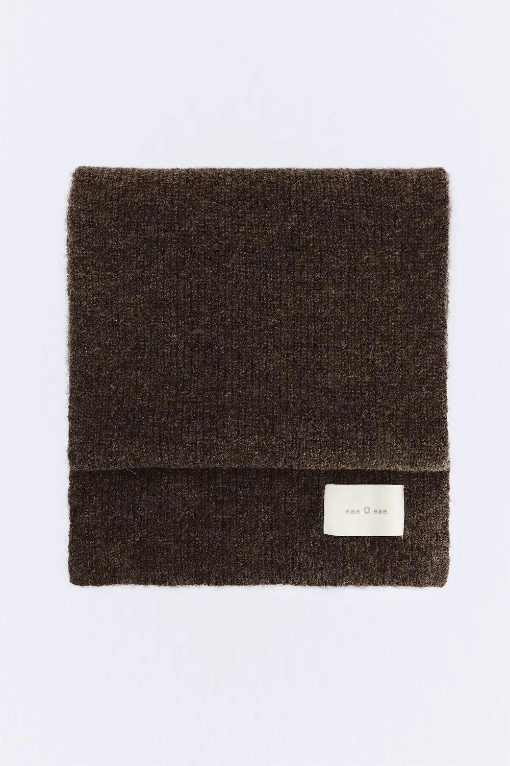 Bufanda tricot canalé marrón chocolate Knitted