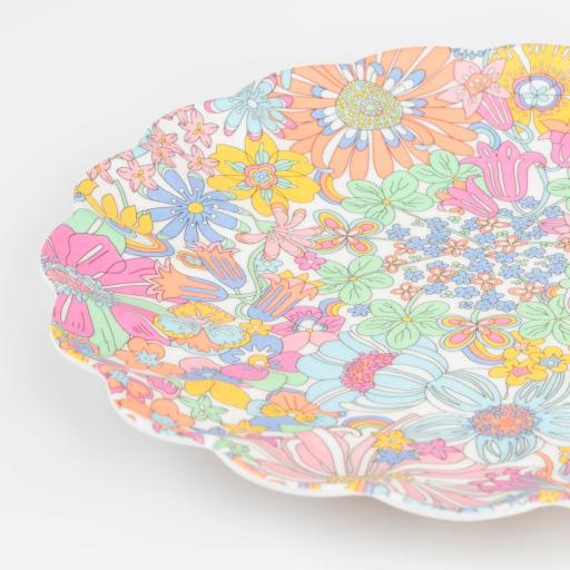 Plato grande reutilizable Meri Meri Liberty Rainbow garden [2]