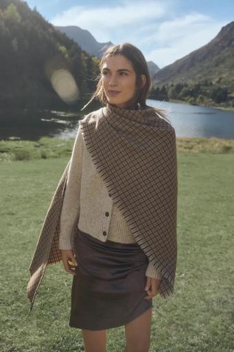 Toquilla maxi cuadros marrón Soft [2]
