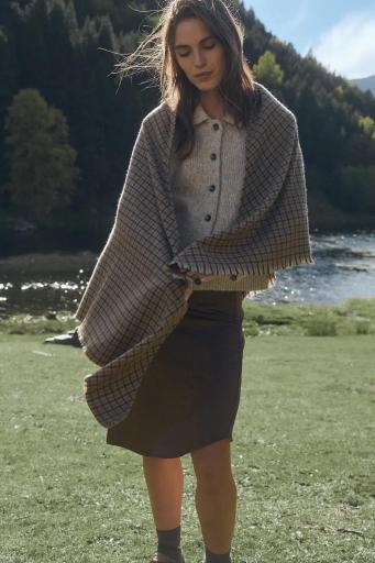 Toquilla maxi cuadros marrón Soft [3]