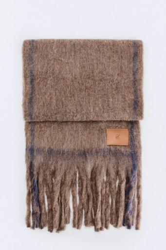 Bufanda marrón chocolate rayas azul marino Soft [0]