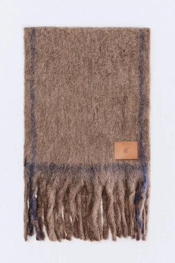 Bufanda marrón chocolate rayas azul marino Soft [1]