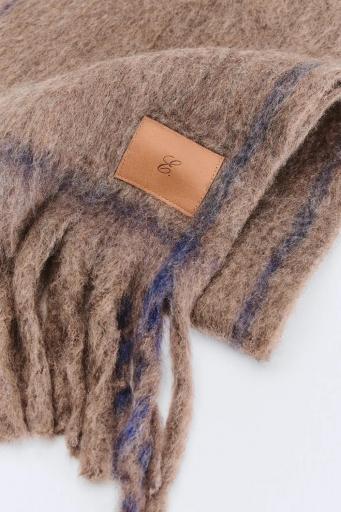 Bufanda marrón chocolate rayas azul marino Soft [2]