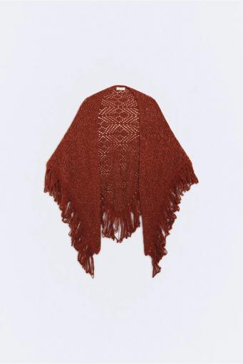 Toquilla tricot diseño calado terracota Triana