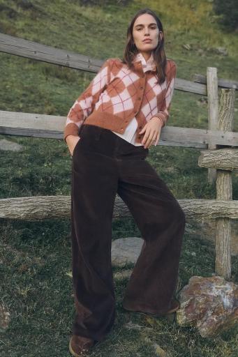 Cardigan rombos lana alpaca rosa y caramelo Charles [3]