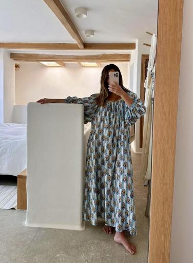 Vestido balloon olas azul [0]