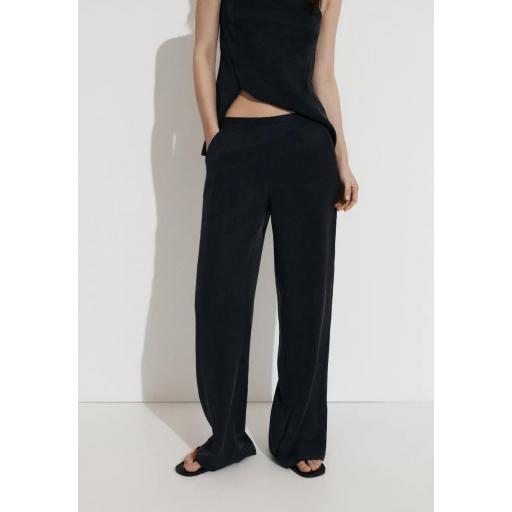 Pantalón lyocell fluido carbón Cannes